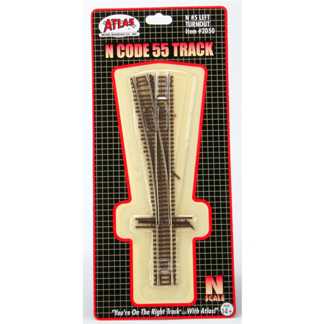Atlas 2050 - Code 55 #5 Turnout - Left - N Scale 1 Atlas 2050 - Code 55 #5 Turnout - Left - N Scale