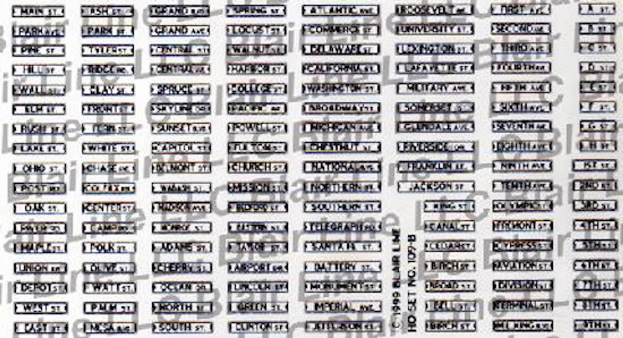 Blair Line 009 - Street Signs - N Scale 1 Blair Line 009 - Street Signs - N Scale