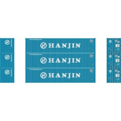 Athearn 17419 - 40' Corrugated Low-Cube Container (3) Hanjin - N Scale