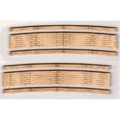 Blair Line 012 - 2-Lane Curved Laser-Cut Wood Grade Crossing 2-Pack -- 16-18" Radius - N Scale Kit