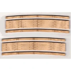 Blair Line 026 - Laser-Cut Curved 2-Lane Wood Grade Crossing Pkg(2) -- 11" Radius - N Scale Kit