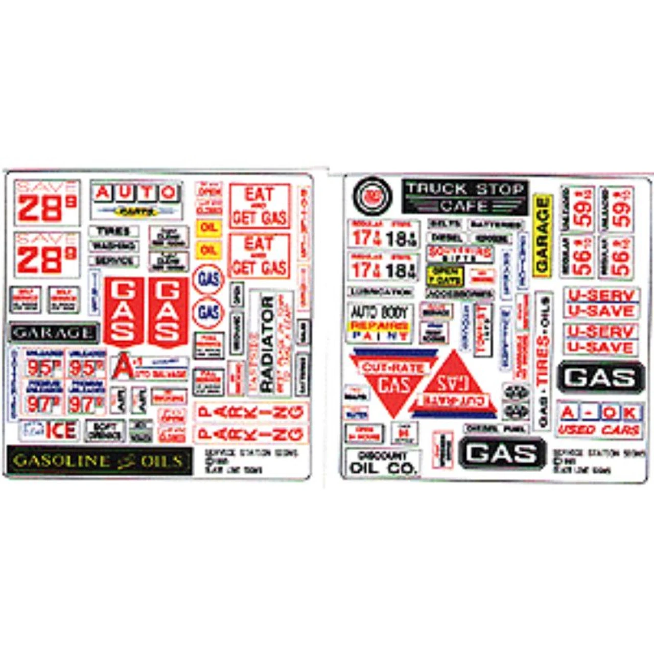 Blair Line 053 - Storefront & Advertising Signs -- Service Station/Automotive - N Scale Kit 1 Blair Line 053 - Storefront & Advertising Signs -- Service Station/Automotive - N Scale Kit