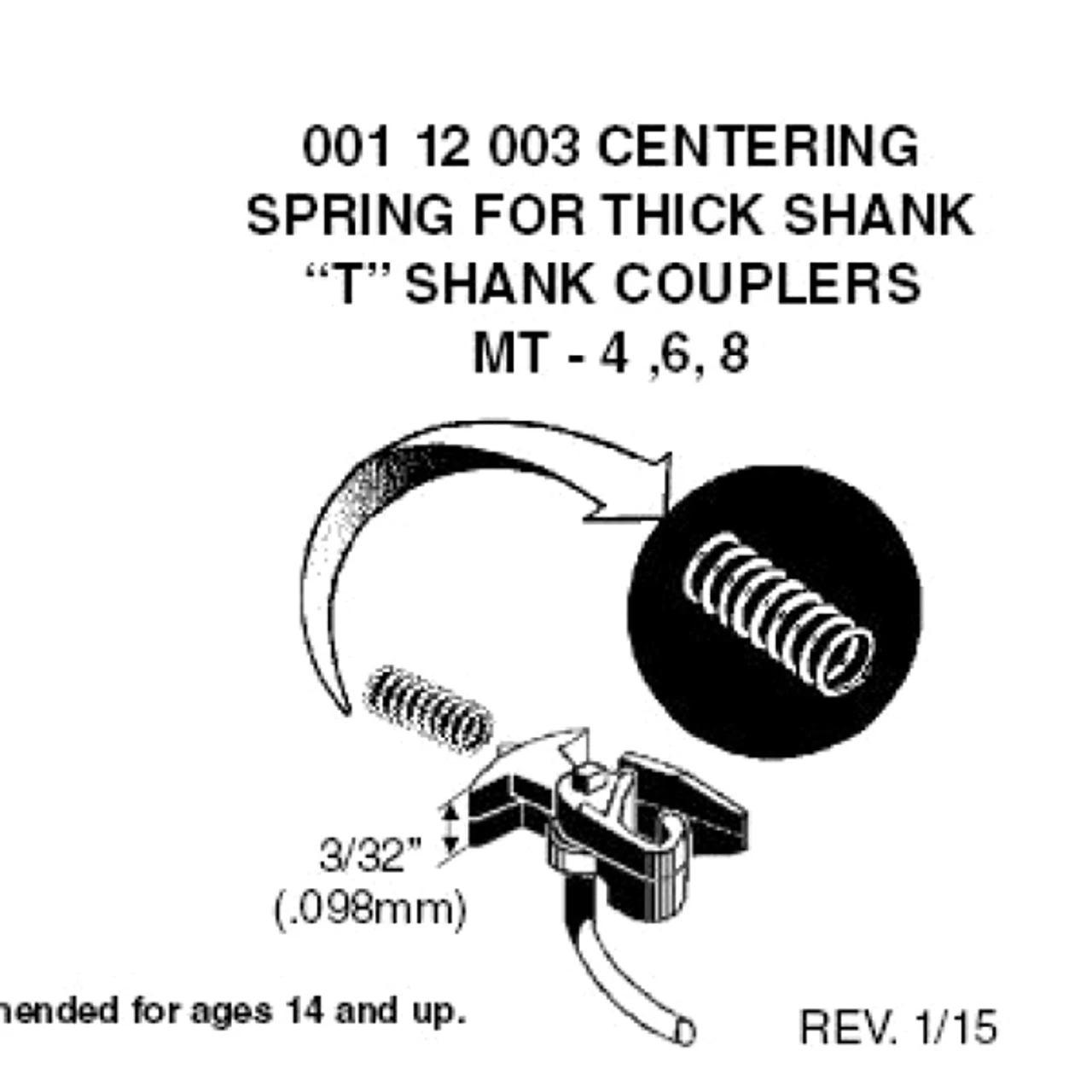 Micro-Trains 00112003 - N-3 Coupler Centering Springs (12 Ea) (1954) 1 Micro-Trains 00112003 - N-3 Coupler Centering Springs (12 Ea) (1954)