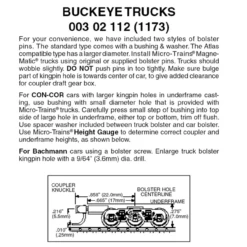 Micro-Trains 00302112 - Buckeye Trucks With Medium Extension Couplers (1173) 1 Pair