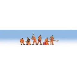 Noch 15276 - Railroad Track Workers Orange Uniforms - 6 Pieces - HO Scale